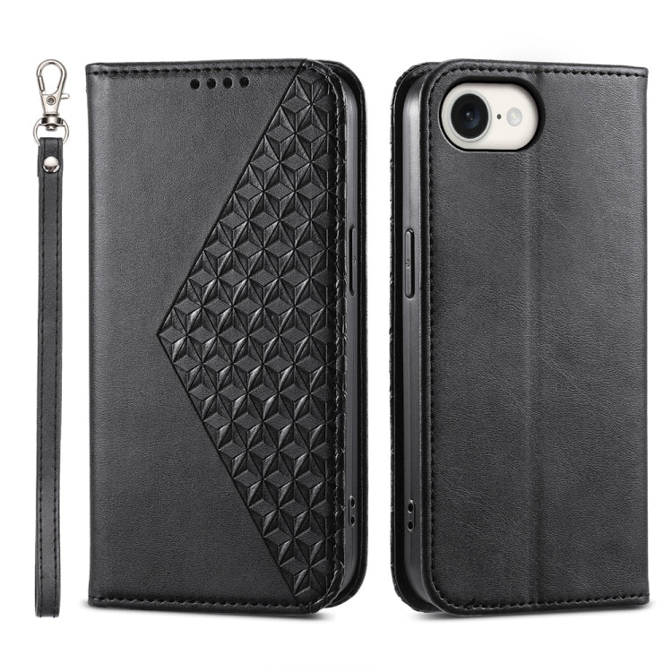 Cubic Grid Calf Texture Magnetic Leather Phone Case, For iPhone 17e / 16e, For iPhone 17 Pro Max, For iPhone 17 Pro, For iPhone 17, For iPhone Air, For iPhone 16 Pro Max, For iPhone 16 Pro, For iPhone 16 Plus