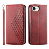 Cubic Grid Calf Texture Magnetic Leather Phone Case, For iPhone 17e / 16e, For iPhone 17 Pro Max, For iPhone 17 Pro, For iPhone 17, For iPhone Air, For iPhone 16 Pro Max, For iPhone 16 Pro, For iPhone 16 Plus