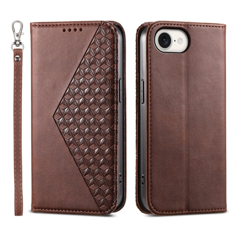 Cubic Grid Calf Texture Magnetic Leather Phone Case, For iPhone 17e / 16e, For iPhone 17 Pro Max, For iPhone 17 Pro, For iPhone 17, For iPhone Air, For iPhone 16 Pro Max, For iPhone 16 Pro, For iPhone 16 Plus