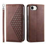 Cubic Grid Calf Texture Magnetic Leather Phone Case, For iPhone 17e / 16e, For iPhone 17 Pro Max, For iPhone 17 Pro, For iPhone 17, For iPhone Air, For iPhone 16 Pro Max, For iPhone 16 Pro, For iPhone 16 Plus