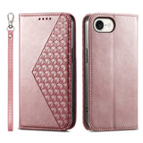 Cubic Grid Calf Texture Magnetic Leather Phone Case, For iPhone 17e / 16e, For iPhone 17 Pro Max, For iPhone 17 Pro, For iPhone 17, For iPhone Air, For iPhone 16 Pro Max, For iPhone 16 Pro, For iPhone 16 Plus