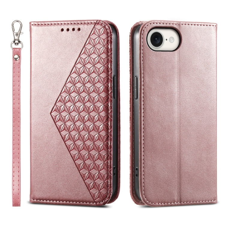 Cubic Grid Calf Texture Magnetic Leather Phone Case, For iPhone 17e / 16e, For iPhone 17 Pro Max, For iPhone 17 Pro, For iPhone 17, For iPhone Air, For iPhone 16 Pro Max, For iPhone 16 Pro, For iPhone 16 Plus