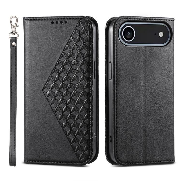 Cubic Grid Calf Texture Magnetic Leather Phone Case, For iPhone 17e / 16e, For iPhone 17 Pro Max, For iPhone 17 Pro, For iPhone 17, For iPhone Air, For iPhone 16 Pro Max, For iPhone 16 Pro, For iPhone 16 Plus