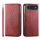 Cubic Grid Calf Texture Magnetic Leather Phone Case, For iPhone 17e / 16e, For iPhone 17 Pro Max, For iPhone 17 Pro, For iPhone 17, For iPhone Air, For iPhone 16 Pro Max, For iPhone 16 Pro, For iPhone 16 Plus