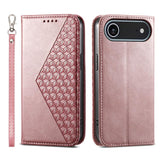 Cubic Grid Calf Texture Magnetic Leather Phone Case, For iPhone 17e / 16e, For iPhone 17 Pro Max, For iPhone 17 Pro, For iPhone 17, For iPhone Air, For iPhone 16 Pro Max, For iPhone 16 Pro, For iPhone 16 Plus