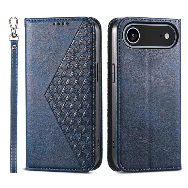 Cubic Grid Calf Texture Magnetic Leather Phone Case, For iPhone 17e / 16e, For iPhone 17 Pro Max, For iPhone 17 Pro, For iPhone 17, For iPhone Air, For iPhone 16 Pro Max, For iPhone 16 Pro, For iPhone 16 Plus