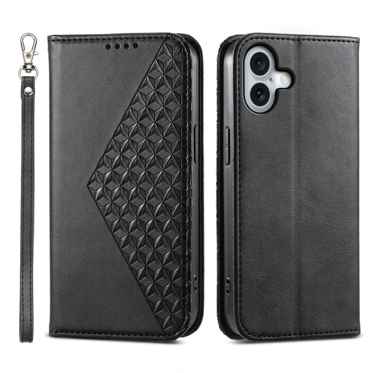 Cubic Grid Calf Texture Magnetic Leather Phone Case, For iPhone 17e / 16e, For iPhone 17 Pro Max, For iPhone 17 Pro, For iPhone 17, For iPhone Air, For iPhone 16 Pro Max, For iPhone 16 Pro, For iPhone 16 Plus