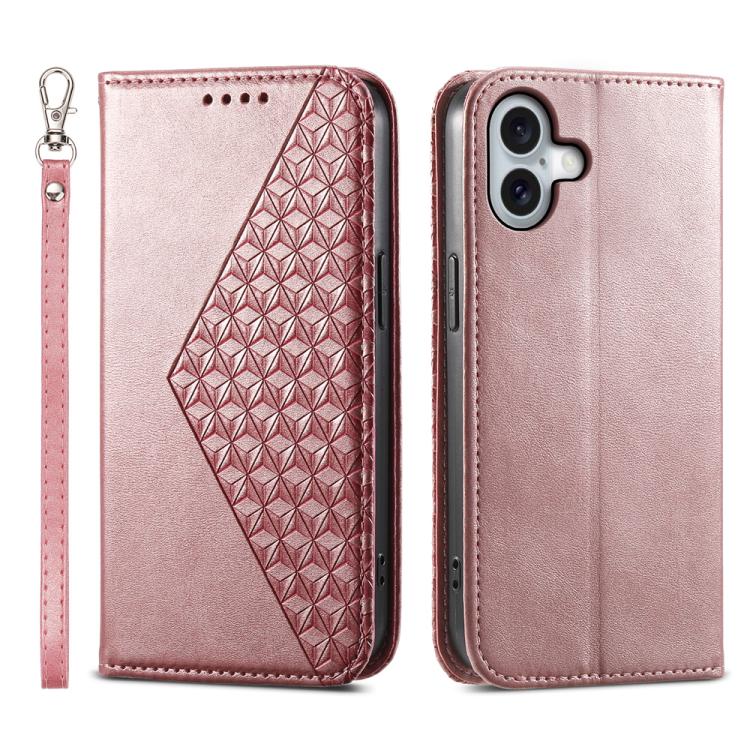 Cubic Grid Calf Texture Magnetic Leather Phone Case, For iPhone 17e / 16e, For iPhone 17 Pro Max, For iPhone 17 Pro, For iPhone 17, For iPhone Air, For iPhone 16 Pro Max, For iPhone 16 Pro, For iPhone 16 Plus
