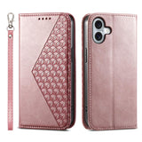 Cubic Grid Calf Texture Magnetic Leather Phone Case, For iPhone 17e / 16e, For iPhone 17 Pro Max, For iPhone 17 Pro, For iPhone 17, For iPhone Air, For iPhone 16 Pro Max, For iPhone 16 Pro, For iPhone 16 Plus