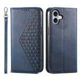 Cubic Grid Calf Texture Magnetic Leather Phone Case, For iPhone 17e / 16e, For iPhone 17 Pro Max, For iPhone 17 Pro, For iPhone 17, For iPhone Air, For iPhone 16 Pro Max, For iPhone 16 Pro, For iPhone 16 Plus