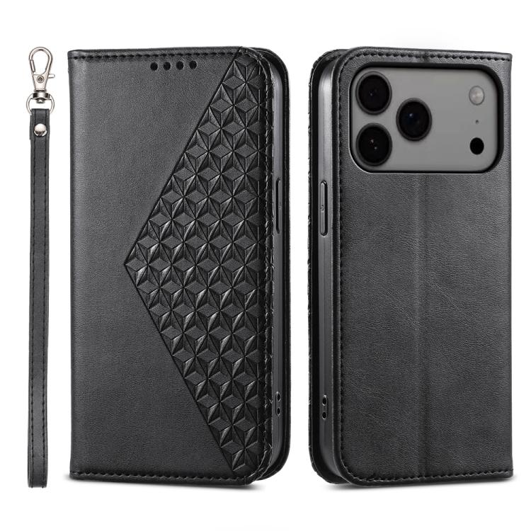 Cubic Grid Calf Texture Magnetic Leather Phone Case, For iPhone 17e / 16e, For iPhone 17 Pro Max, For iPhone 17 Pro, For iPhone 17, For iPhone Air, For iPhone 16 Pro Max, For iPhone 16 Pro, For iPhone 16 Plus