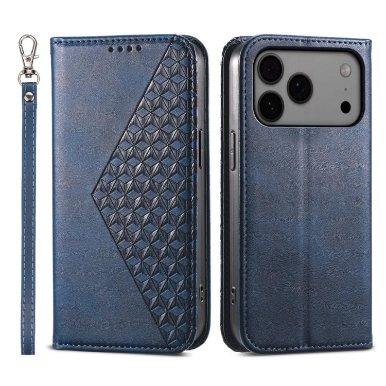 Cubic Grid Calf Texture Magnetic Leather Phone Case, For iPhone 17e / 16e, For iPhone 17 Pro Max, For iPhone 17 Pro, For iPhone 17, For iPhone Air, For iPhone 16 Pro Max, For iPhone 16 Pro, For iPhone 16 Plus
