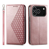 Cubic Grid Calf Texture Magnetic Leather Phone Case, For iPhone 17e / 16e, For iPhone 17 Pro Max, For iPhone 17 Pro, For iPhone 17, For iPhone Air, For iPhone 16 Pro Max, For iPhone 16 Pro, For iPhone 16 Plus