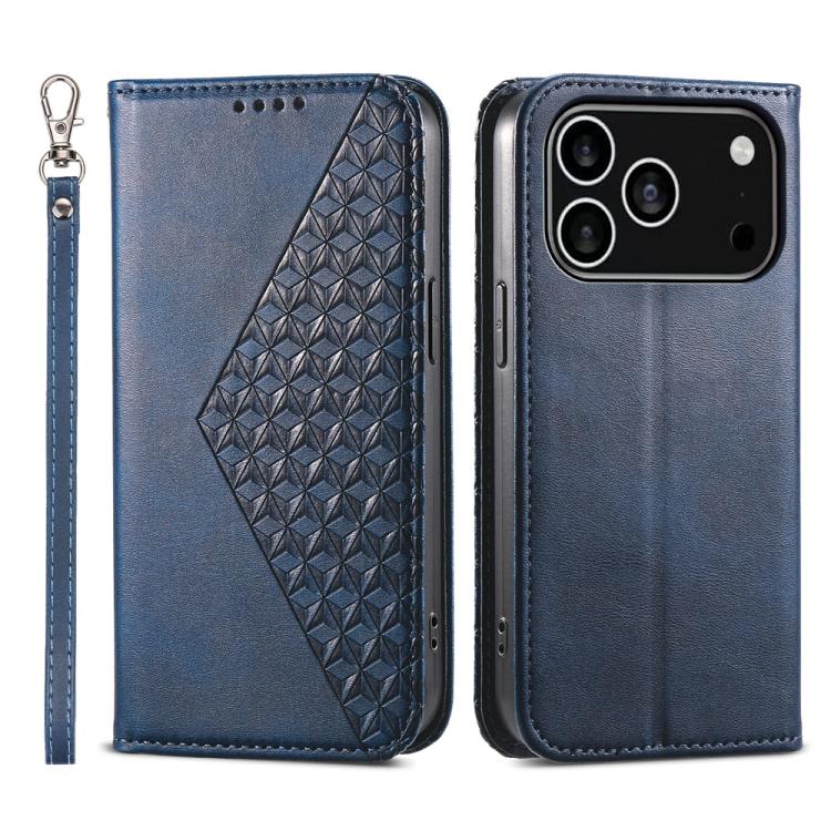 Cubic Grid Calf Texture Magnetic Leather Phone Case, For iPhone 17e / 16e, For iPhone 17 Pro Max, For iPhone 17 Pro, For iPhone 17, For iPhone Air, For iPhone 16 Pro Max, For iPhone 16 Pro, For iPhone 16 Plus