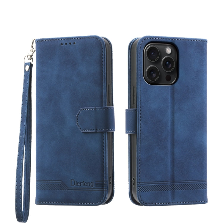 Dierfeng Dream Line TPU Hybrid PU Leather Phone Case, For iPhone 16, For iPhone 15 Pro Max, For iPhone 15 Pro, For iPhone 15 Plus, For iPhone 15