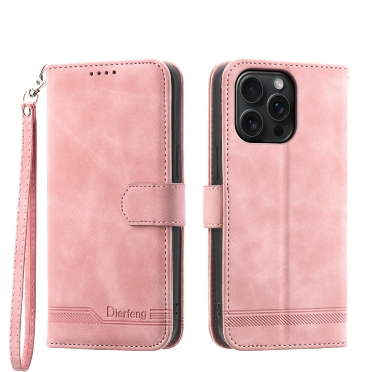Dierfeng Dream Line TPU Hybrid PU Leather Phone Case, For iPhone 16, For iPhone 15 Pro Max, For iPhone 15 Pro, For iPhone 15 Plus, For iPhone 15
