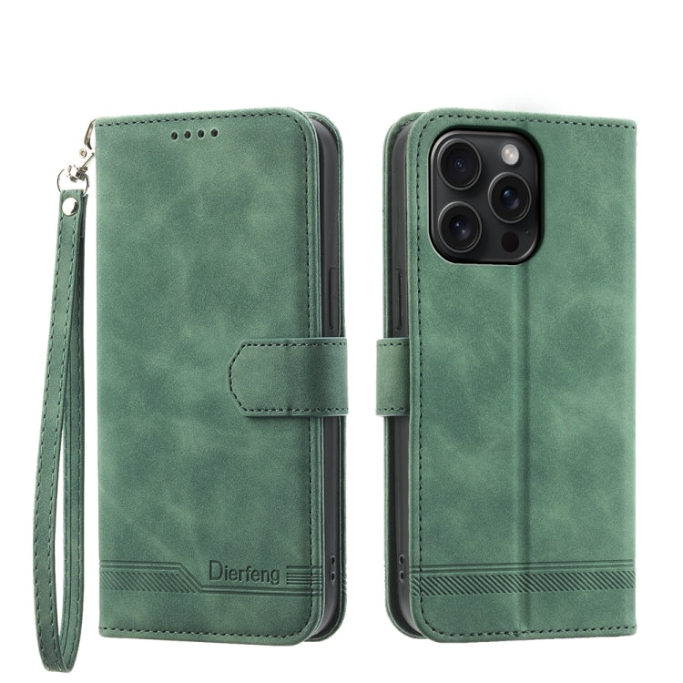Dierfeng Dream Line TPU Hybrid PU Leather Phone Case, For iPhone 16, For iPhone 15 Pro Max, For iPhone 15 Pro, For iPhone 15 Plus, For iPhone 15