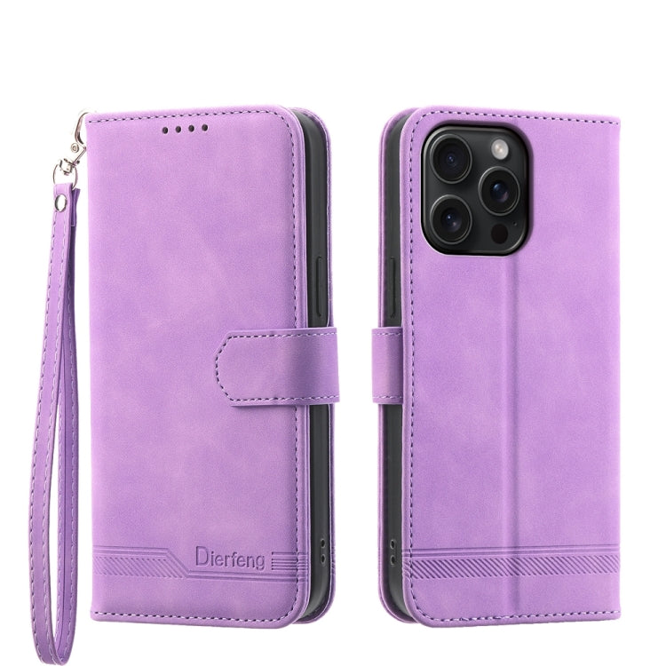 Dierfeng Dream Line TPU Hybrid PU Leather Phone Case, For iPhone 16, For iPhone 15 Pro Max, For iPhone 15 Pro, For iPhone 15 Plus, For iPhone 15