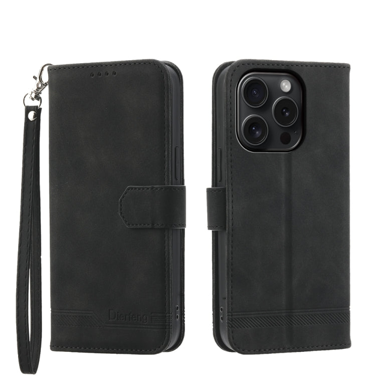 Dierfeng Dream Line TPU Hybrid PU Leather Phone Case, For iPhone 16, For iPhone 15 Pro Max, For iPhone 15 Pro, For iPhone 15 Plus, For iPhone 15