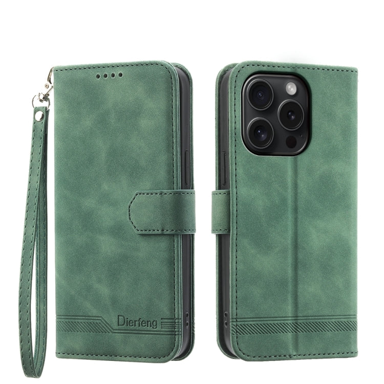 Dierfeng Dream Line TPU Hybrid PU Leather Phone Case, For iPhone 16, For iPhone 15 Pro Max, For iPhone 15 Pro, For iPhone 15 Plus, For iPhone 15