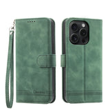 Dierfeng Dream Line TPU Hybrid PU Leather Phone Case, For iPhone 16, For iPhone 15 Pro Max, For iPhone 15 Pro, For iPhone 15 Plus, For iPhone 15