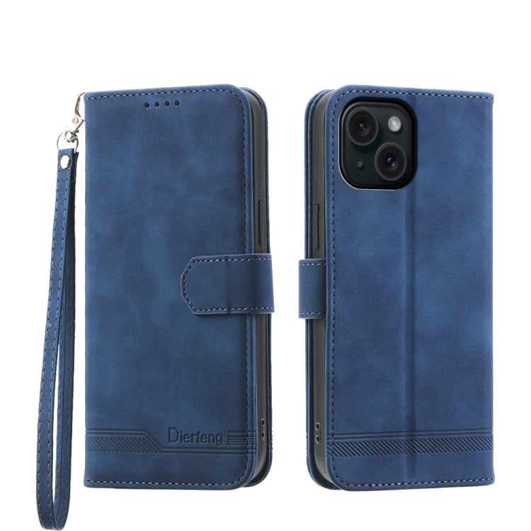 Dierfeng Dream Line TPU Hybrid PU Leather Phone Case, For iPhone 16, For iPhone 15 Pro Max, For iPhone 15 Pro, For iPhone 15 Plus, For iPhone 15