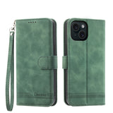 Dierfeng Dream Line TPU Hybrid PU Leather Phone Case, For iPhone 16, For iPhone 15 Pro Max, For iPhone 15 Pro, For iPhone 15 Plus, For iPhone 15