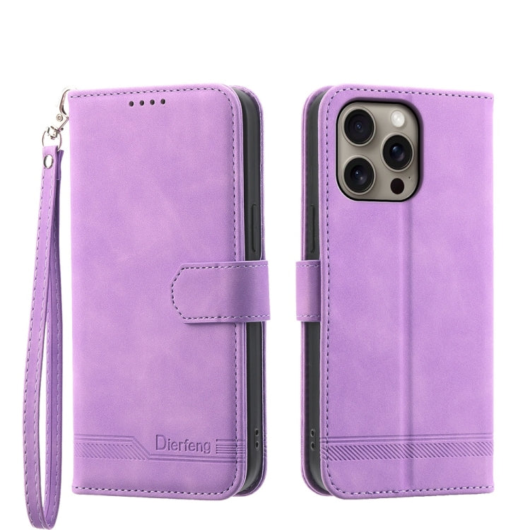 Dierfeng Dream Line TPU Hybrid PU Leather Phone Case, For iPhone 17 Pro Max, For iPhone 17 Pro, For iPhone 17, For iPhone Air, For iPhone 16e, For iPhone 16 Pro Max, For iPhone 16 Pro, For iPhone 16 Plus