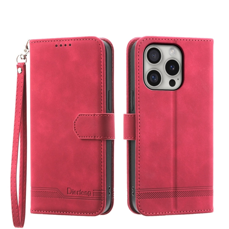 Dierfeng Dream Line TPU Hybrid PU Leather Phone Case, For iPhone 17 Pro Max, For iPhone 17 Pro, For iPhone 17, For iPhone Air, For iPhone 16e, For iPhone 16 Pro Max, For iPhone 16 Pro, For iPhone 16 Plus