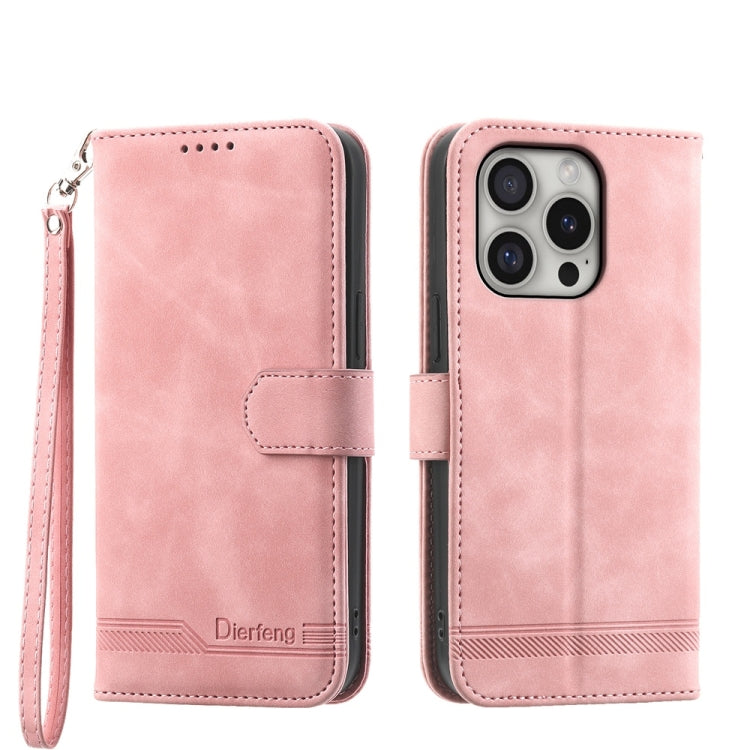 Dierfeng Dream Line TPU Hybrid PU Leather Phone Case, For iPhone 17 Pro Max, For iPhone 17 Pro, For iPhone 17, For iPhone Air, For iPhone 16e, For iPhone 16 Pro Max, For iPhone 16 Pro, For iPhone 16 Plus