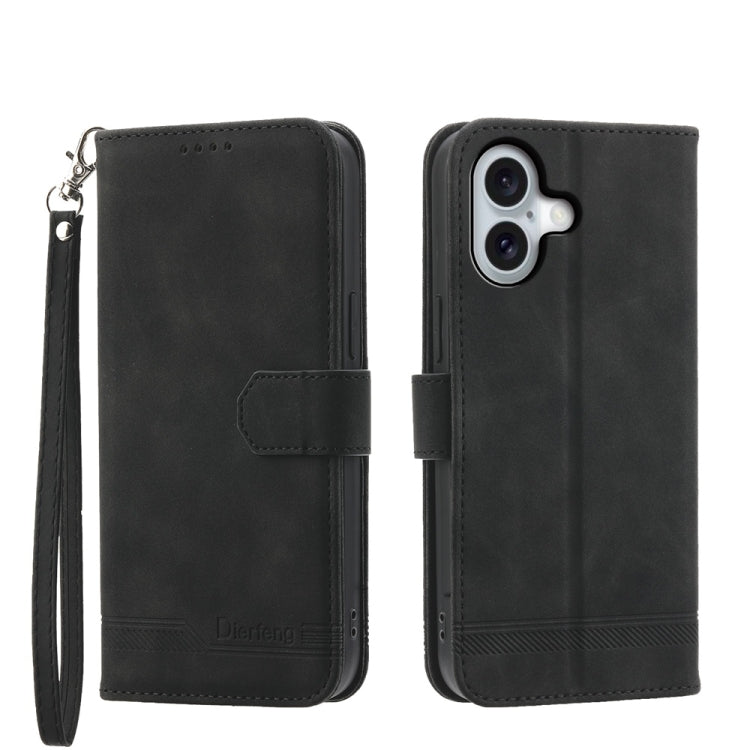 Dierfeng Dream Line TPU Hybrid PU Leather Phone Case, For iPhone 16, For iPhone 15 Pro Max, For iPhone 15 Pro, For iPhone 15 Plus, For iPhone 15