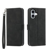 Dierfeng Dream Line TPU Hybrid PU Leather Phone Case, For iPhone 16, For iPhone 15 Pro Max, For iPhone 15 Pro, For iPhone 15 Plus, For iPhone 15