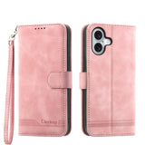Dierfeng Dream Line TPU Hybrid PU Leather Phone Case, For iPhone 16, For iPhone 15 Pro Max, For iPhone 15 Pro, For iPhone 15 Plus, For iPhone 15