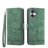 Dierfeng Dream Line TPU Hybrid PU Leather Phone Case, For iPhone 16, For iPhone 15 Pro Max, For iPhone 15 Pro, For iPhone 15 Plus, For iPhone 15