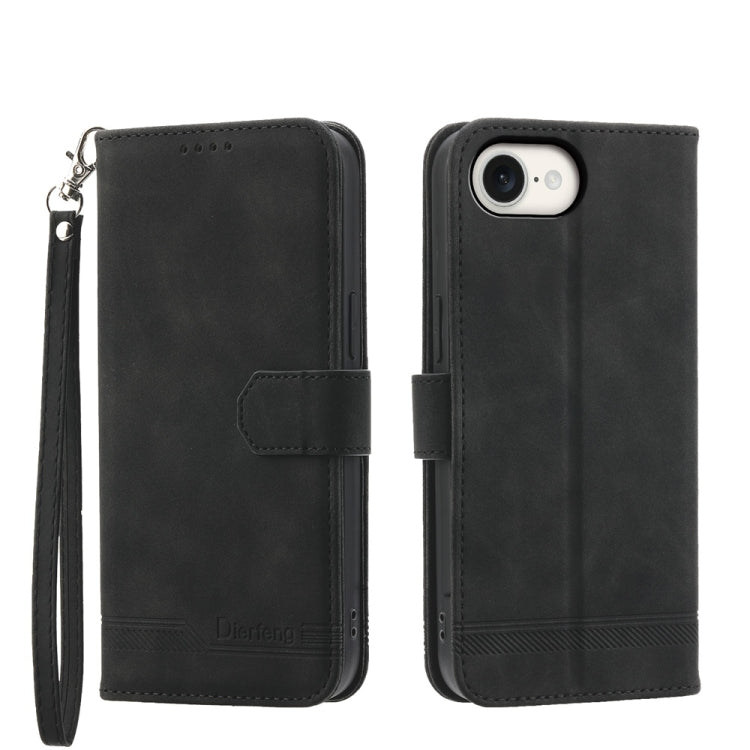 Dierfeng Dream Line TPU Hybrid PU Leather Phone Case, For iPhone 17 Pro Max, For iPhone 17 Pro, For iPhone 17, For iPhone Air, For iPhone 16e, For iPhone 16 Pro Max, For iPhone 16 Pro, For iPhone 16 Plus