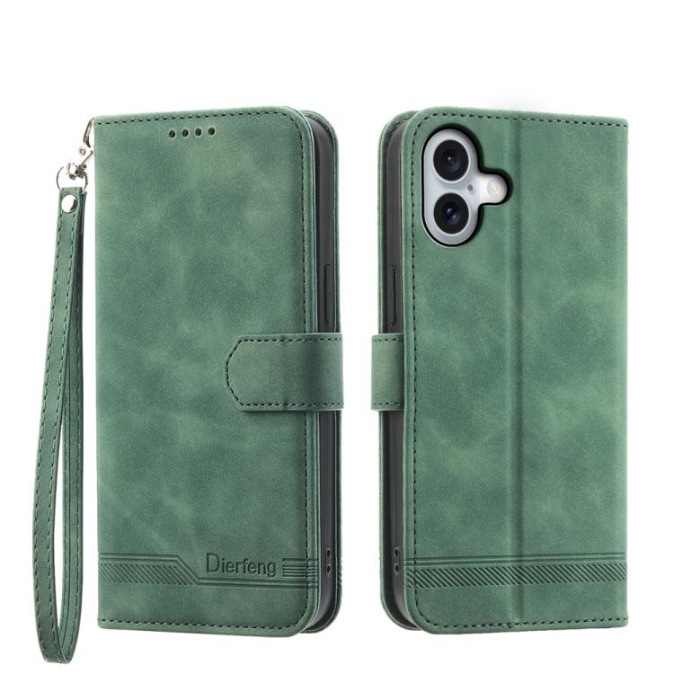 Dierfeng Dream Line TPU Hybrid PU Leather Phone Case, For iPhone 17 Pro Max, For iPhone 17 Pro, For iPhone 17, For iPhone Air, For iPhone 16e, For iPhone 16 Pro Max, For iPhone 16 Pro, For iPhone 16 Plus