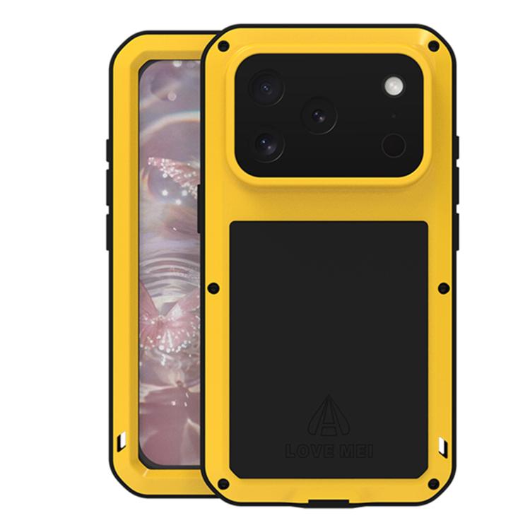 LOVE MEI Metal Shockproof Life Waterproof Dustproof Phone Case, For iPhone 17 Pro Max, For iPhone 17 Pro, For iPhone 17, For iPhone 16 Pro Max, For iPhone 16 Pro, For iPhone 16, For iPhone 15 Pro Max, For iPhone 15 Pro