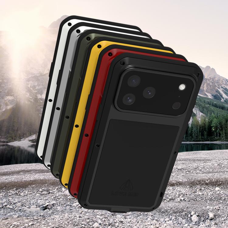 LOVE MEI Metal Shockproof Life Waterproof Dustproof Phone Case, For iPhone 17 Pro Max, For iPhone 17 Pro, For iPhone 17, For iPhone 16 Pro Max, For iPhone 16 Pro, For iPhone 16, For iPhone 15 Pro Max, For iPhone 15 Pro