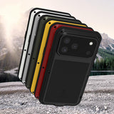 LOVE MEI Metal Shockproof Life Waterproof Dustproof Phone Case, For iPhone 17 Pro Max, For iPhone 17 Pro, For iPhone 17, For iPhone 16 Pro Max, For iPhone 16 Pro, For iPhone 16, For iPhone 15 Pro Max, For iPhone 15 Pro