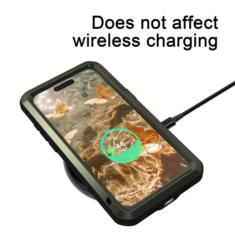 LOVE MEI Metal Shockproof Life Waterproof Dustproof Phone Case, For iPhone 17 Pro Max, For iPhone 17 Pro, For iPhone 17, For iPhone 16 Pro Max, For iPhone 16 Pro, For iPhone 16, For iPhone 15 Pro Max, For iPhone 15 Pro