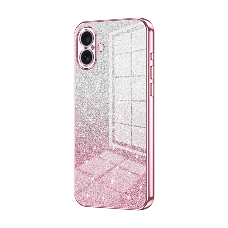 Gradient Glitter Powder Electroplated Phone Case, For iPhone 16 Pro, For iPhone 16 Plus, For iPhone 16, For iPhone 15 Pro Max, For iPhone 15 Pro, For iPhone 15 Plus