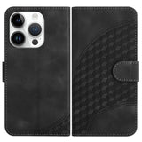 YX0060 Elephant Head Embossed Phone Leather Case with Lanyard, For iPhone 16 Pro, For iPhone 16 Plus, For iPhone 16, For iPhone 15 Pro Max, For iPhone 15 Pro, For iPhone 15 Plus