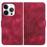YX0060 Elephant Head Embossed Phone Leather Case with Lanyard, For iPhone 16 Pro, For iPhone 16 Plus, For iPhone 16, For iPhone 15 Pro Max, For iPhone 15 Pro, For iPhone 15 Plus