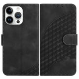 YX0060 Elephant Head Embossed Phone Leather Case with Lanyard, For iPhone 15, For iPhone 14 Plus, For iPhone 14, For iPhone 14 Pro, For iPhone 14 Pro Max, For iPhone SE 2022/SE 2020/6/7/8