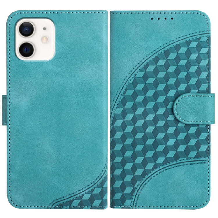 YX0060 Elephant Head Embossed Phone Leather Case with Lanyard, For iPhone 13 Pro Max, For iPhone 13 Pro, For iPhone 13, For iPhone 13 mini, For iPhone 12/12 Pro, For iPhone 12 Pro Max