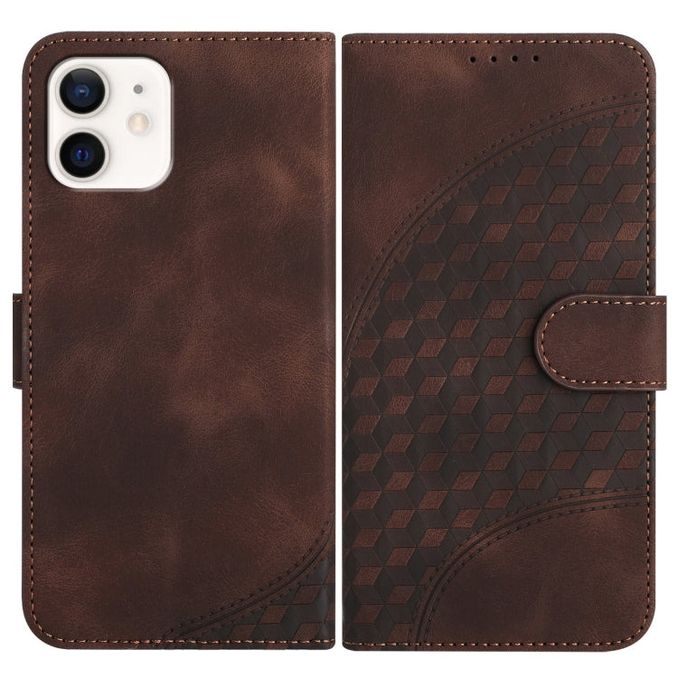 YX0060 Elephant Head Embossed Phone Leather Case with Lanyard, For iPhone 13 Pro Max, For iPhone 13 Pro, For iPhone 13, For iPhone 13 mini, For iPhone 12/12 Pro, For iPhone 12 Pro Max