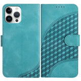 YX0060 Elephant Head Embossed Phone Leather Case with Lanyard, For iPhone 13 Pro Max, For iPhone 13 Pro, For iPhone 13, For iPhone 13 mini, For iPhone 12/12 Pro, For iPhone 12 Pro Max