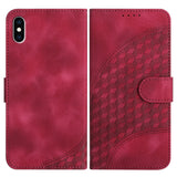 YX0060 Elephant Head Embossed Phone Leather Case with Lanyard, For iPhone XS Max, For iPhone 8 Plus / 7 Plus