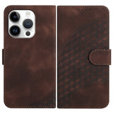YX0060 Elephant Head Embossed Phone Leather Case with Lanyard, For iPhone 16 Pro, For iPhone 16 Plus, For iPhone 16, For iPhone 15 Pro Max, For iPhone 15 Pro, For iPhone 15 Plus