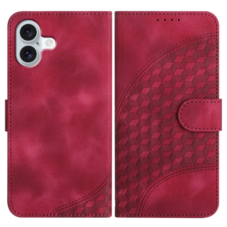 YX0060 Elephant Head Embossed Phone Leather Case with Lanyard, For iPhone 16 Pro, For iPhone 16 Plus, For iPhone 16, For iPhone 15 Pro Max, For iPhone 15 Pro, For iPhone 15 Plus